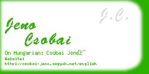 jeno csobai business card